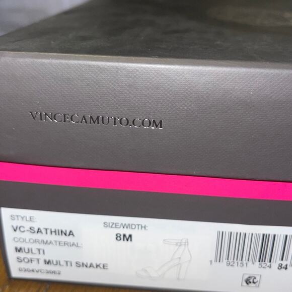Vince Camuto Snakeskin Sathina Ankle Strap Platform Heel Size 8 Multicolor NWT - Picture 8 of 8